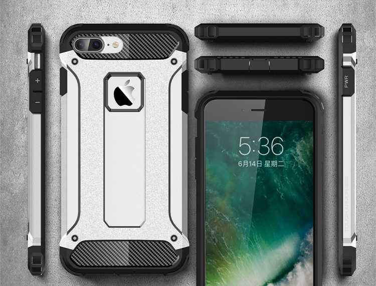 Apple iPhone 8 Plus Kılıf Zore Crash Silikon Kapak Kırmızı