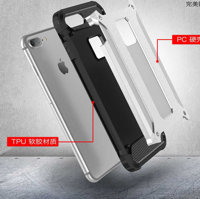 Apple iPhone 8 Plus Kılıf Zore Crash Silikon Kapak Kırmızı