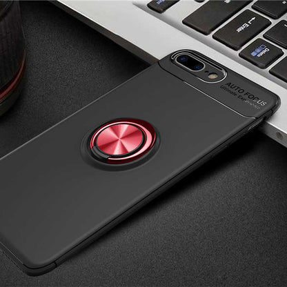 Apple iPhone 8 Plus Kılıf Zore Ravel Silikon Kapak Siyah-Kırmızı