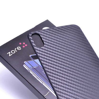 Apple iPhone X Zore Kavisli Arka Karbon Koruyucu Jelatin Siyah