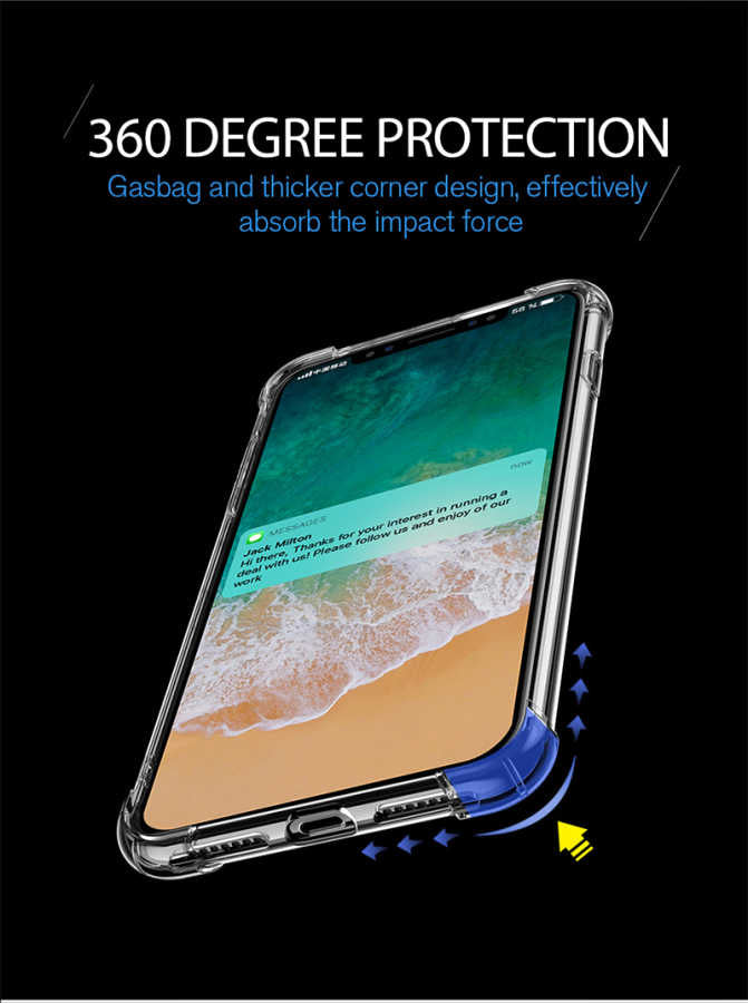 Apple iPhone X Kılıf Zore Nitro Anti Shock Silikon Renksiz