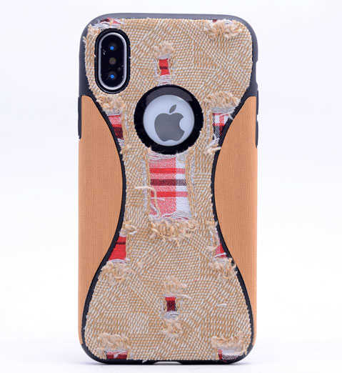 Apple iPhone X Kılıf Zore Barak Silikon Gold