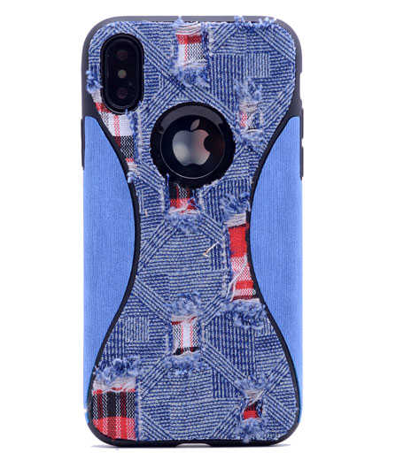 Apple iPhone X Kılıf Zore Barak Silikon Mavi