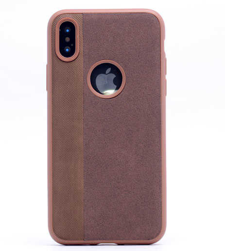Apple iPhone X Kılıf Zore City Silikon Kahverengi
