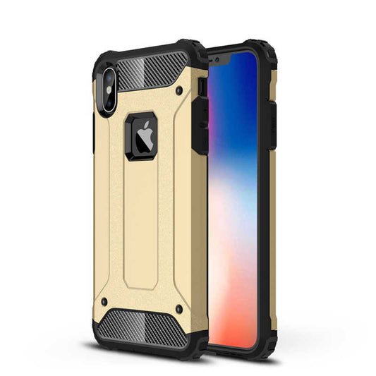 Apple iPhone X Kılıf Zore Crash Silikon Kapak Gold