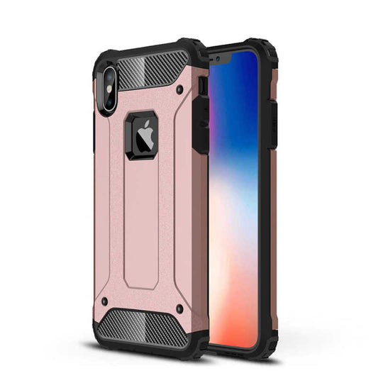 Apple iPhone X Kılıf Zore Crash Silikon Kapak Rose Gold