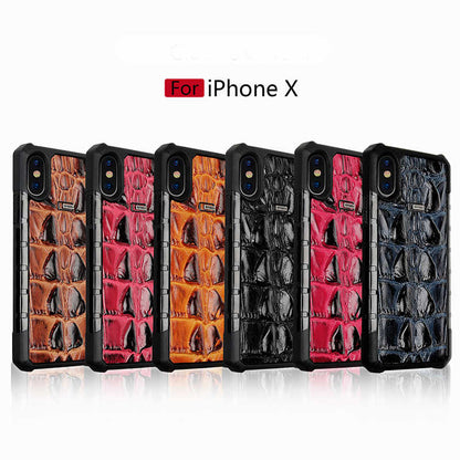 Apple iPhone X Kılıf Zore Crocow Kapak Kahverengi