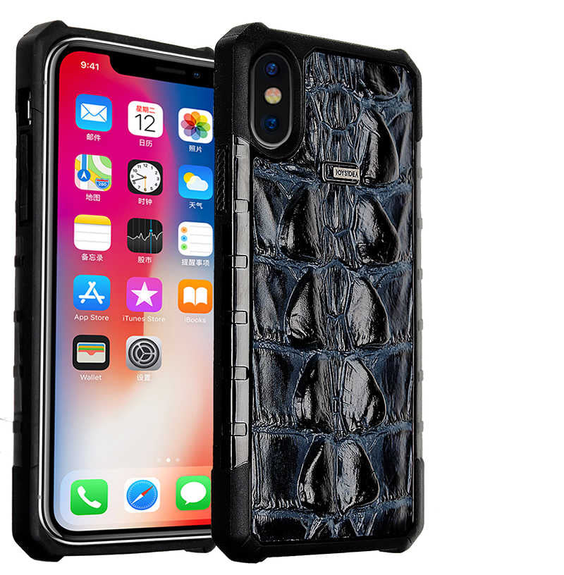 Apple iPhone X Kılıf Zore Crocow Kapak Kahverengi