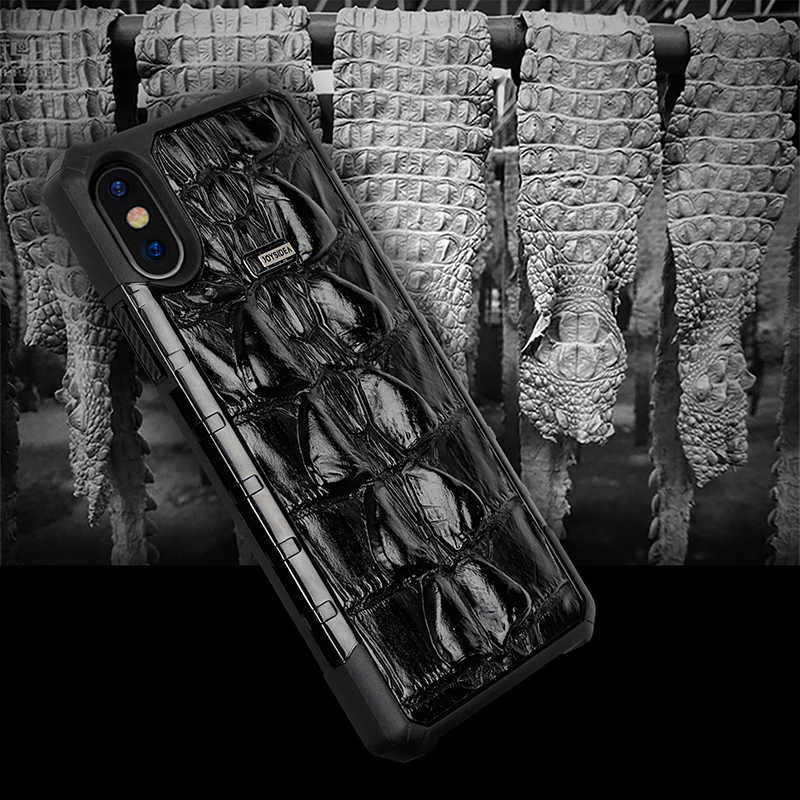 Apple iPhone X Kılıf Zore Crocow Kapak Kahverengi