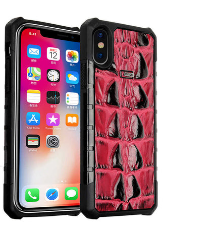 Apple iPhone X Kılıf Zore Crocow Kapak Kahverengi