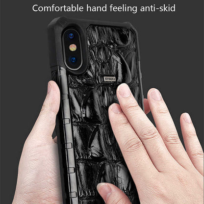Apple iPhone X Kılıf Zore Crocow Kapak Kahverengi