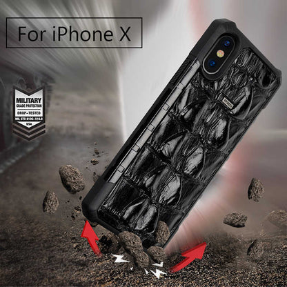 Apple iPhone X Kılıf Zore Crocow Kapak Kahverengi
