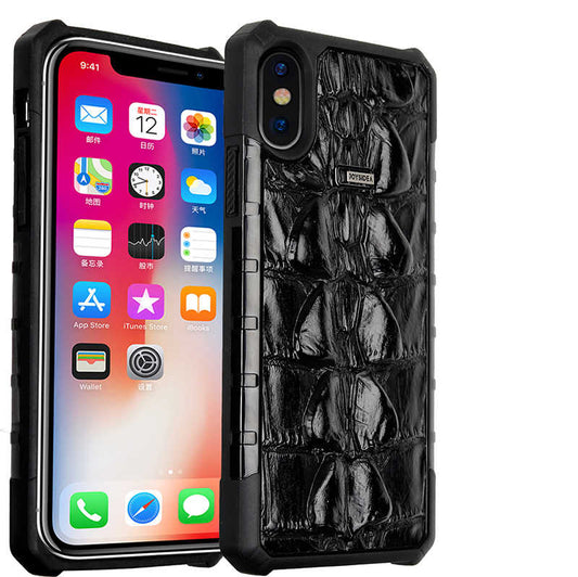 Apple iPhone X Kılıf Zore Crocow Kapak Siyah