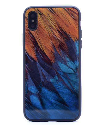 Apple iPhone X Kılıf Zore Ebruli Cam Kapak NO1