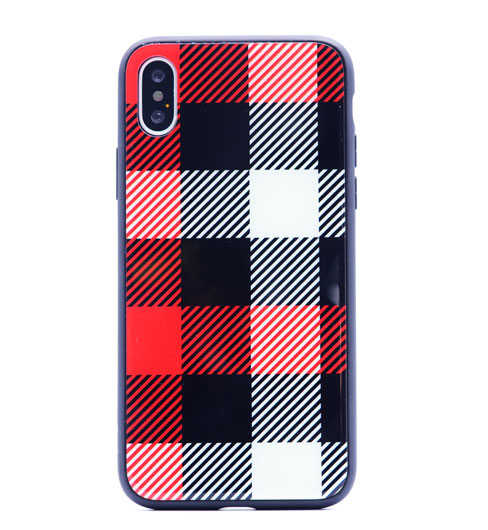 Apple iPhone X Kılıf Zore Ebruli Cam Kapak NO3