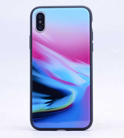 Apple iPhone X Kılıf Zore Ebruli Cam Kapak NO8