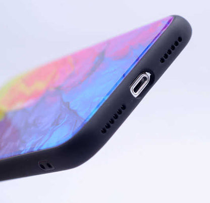 Apple iPhone X Kılıf Zore Ebruli Cam Kapak NO8
