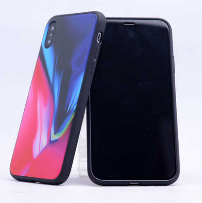 Apple iPhone X Kılıf Zore Ebruli Cam Kapak NO8