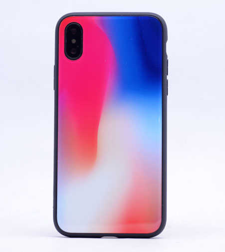 Apple iPhone X Kılıf Zore Ebruli Cam Kapak NO6