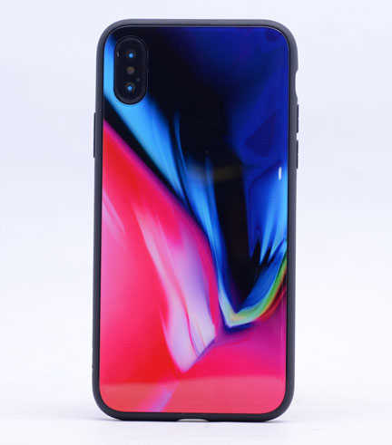 Apple iPhone X Kılıf Zore Ebruli Cam Kapak NO8