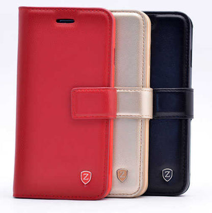 Apple iPhone X Kılıf Zore New Delüxe Kapaklı Standlı Kılıf Siyah