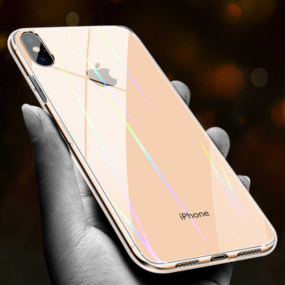 Apple iPhone X Kılıf Zore Rainbow Kapak Renksiz
