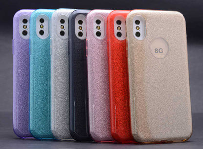 Apple iPhone X Kılıf Zore Shining Silikon Mor