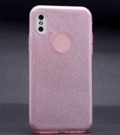Apple iPhone X Kılıf Zore Shining Silikon Rose Gold