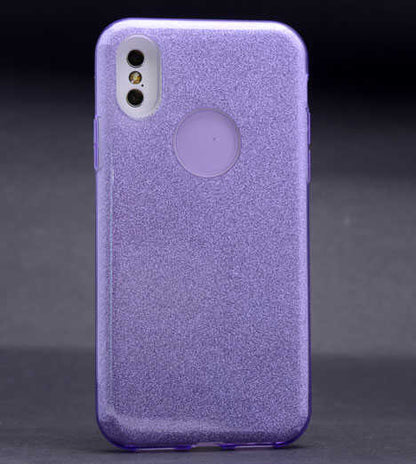 Apple iPhone X Kılıf Zore Shining Silikon Mor