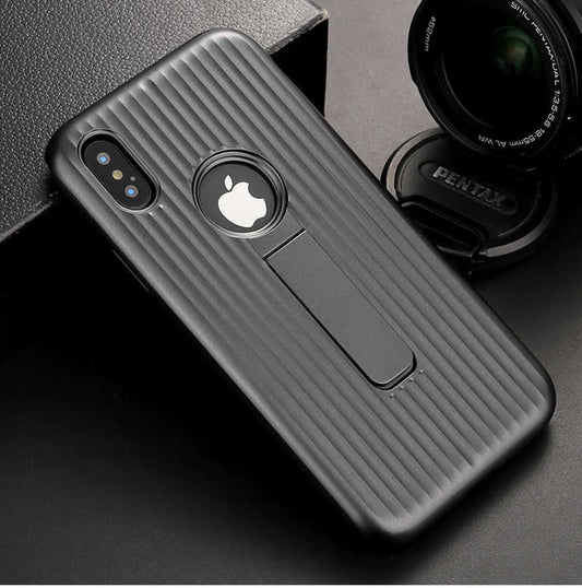 Apple iPhone X Kılıf Zore Wave Standlı Mıknatıslı Kapak Siyah