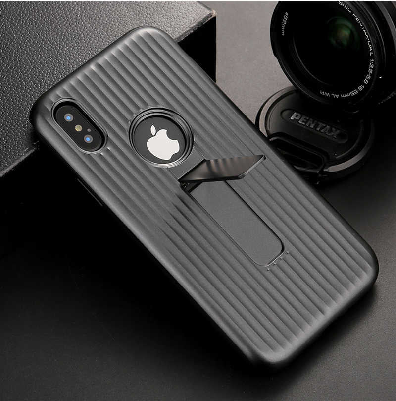 Apple iPhone X Kılıf Zore Wave Standlı Mıknatıslı Kapak Gold