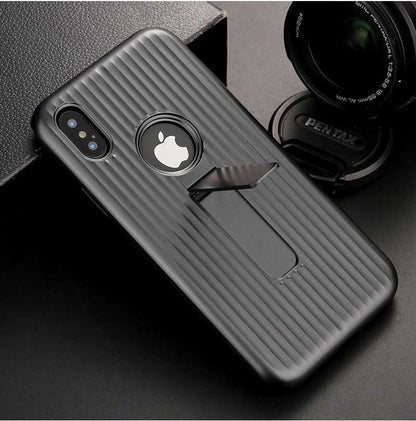 Apple iPhone X Kılıf Zore Wave Standlı Mıknatıslı Kapak Kırmızı