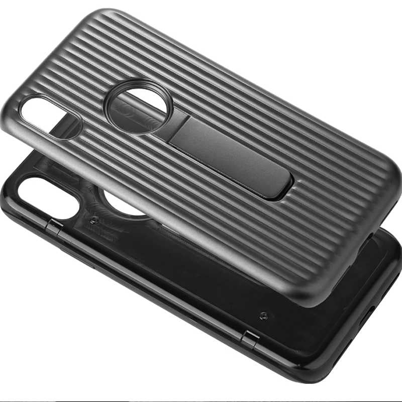 Apple iPhone X Kılıf Zore Wave Standlı Mıknatıslı Kapak Mürdüm