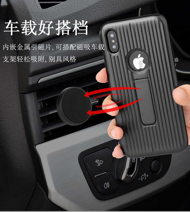 Apple iPhone X Kılıf Zore Wave Standlı Mıknatıslı Kapak Gri