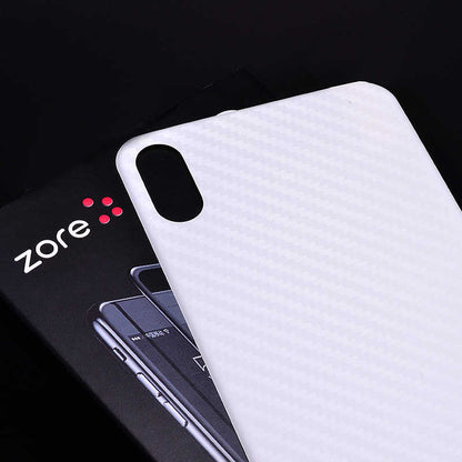 Apple iPhone XR 6.1 Zore Kavisli Arka Karbon Koruyucu Jelatin Beyaz