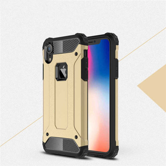 Apple iPhone XR 6.1 Kılıf Zore Crash Silikon Kapak Gold