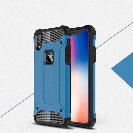 Apple iPhone XR 6.1 Kılıf Zore Crash Silikon Kapak Mavi
