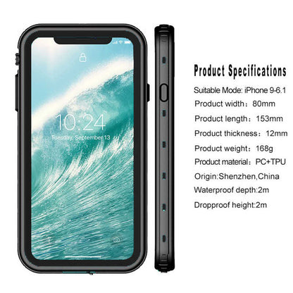 Apple iPhone XS 5.8 Kılıf Zore 1-1 Su Geçirmez Kılıf Siyah