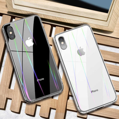 Apple iPhone XS 5.8 Kılıf Zore Rainbow Kapak Renksiz