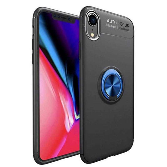 Apple iPhone XR 6.1 Kılıf Zore Ravel Silikon Kapak Siyah-Mavi