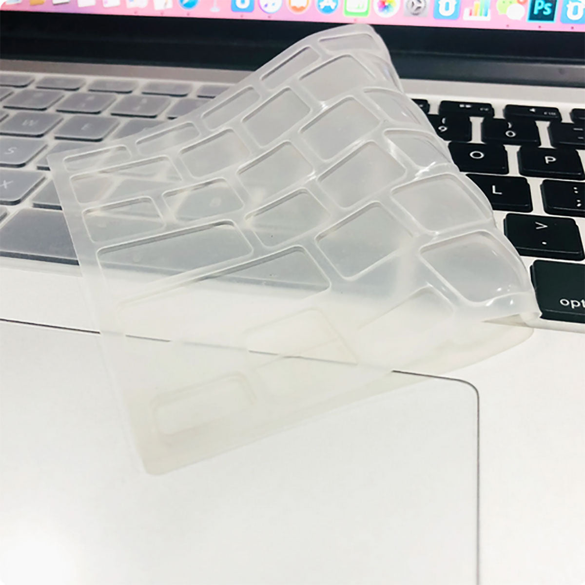 Apple Macbook 13.6' Air 2022 M2 A2681 Zore Klavye Koruyucu Transparan Buzlu Silikon Ped Renksiz