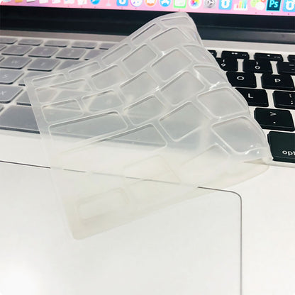 Apple Macbook 16' Touch Bar A2141 Zore Klavye Koruyucu Transparan Buzlu Silikon Ped Renksiz