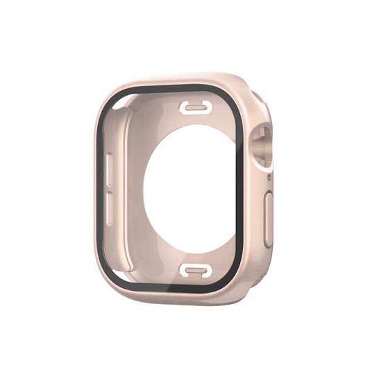 Apple Watch 10 42mm 360 Derece Korumalı Kasa ve Ekran Koruyucu Zore Watch Gard 12 Rose Gold