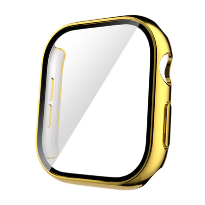 Apple Watch 10 42mm Sert PC Kasa Electroplatink Çerçeveli Ekran Koruyucu Zore Watch Gard 36 Gümüş