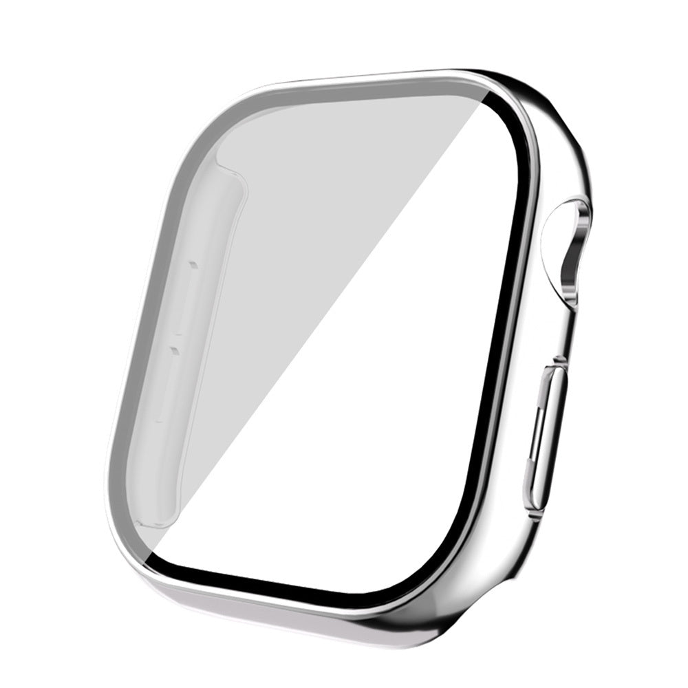 Apple Watch 10 42mm Sert PC Kasa Electroplatink Çerçeveli Ekran Koruyucu Zore Watch Gard 36 Gümüş