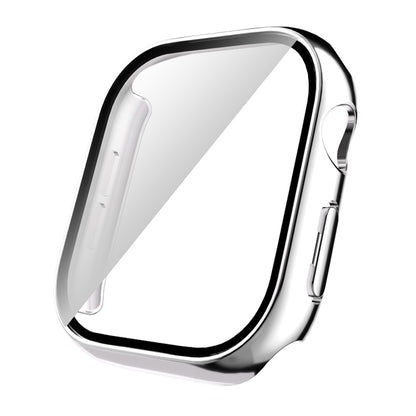 Apple Watch 10 42mm Sert PC Kasa Electroplatink Çerçeveli Ekran Koruyucu Zore Watch Gard 36 Gümüş