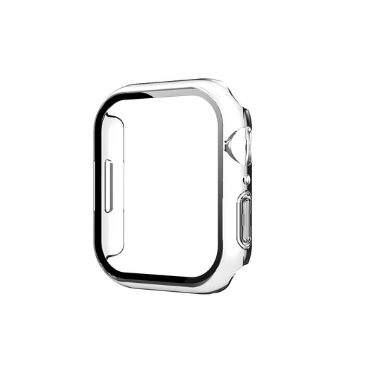 Apple Watch 10 42mm Sert PC Kasa ve Ekran Koruyucu Zore Watch Gard 37 Beyaz