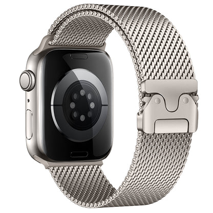Apple Watch 10 42mm Zore KRD-121 Metal Hasır Kordon Gri