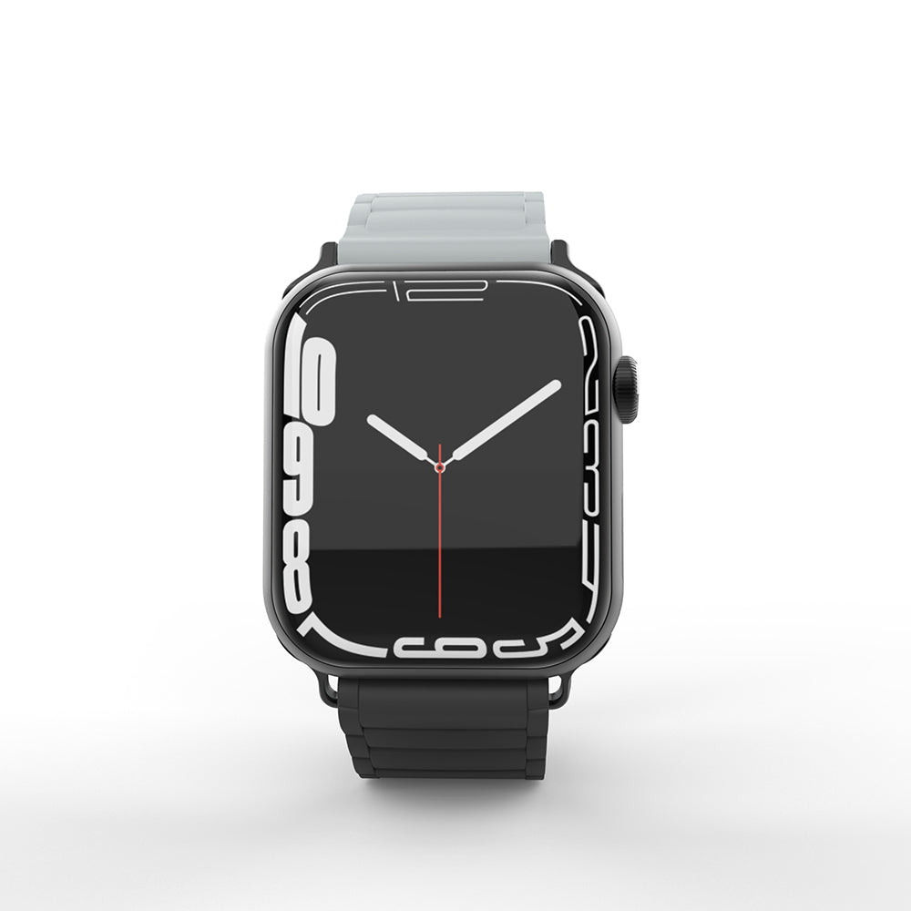 Apple Watch 10 42mm Zore KRD-122 Silikon Kordon Strap Kayış Siyah-Gri
