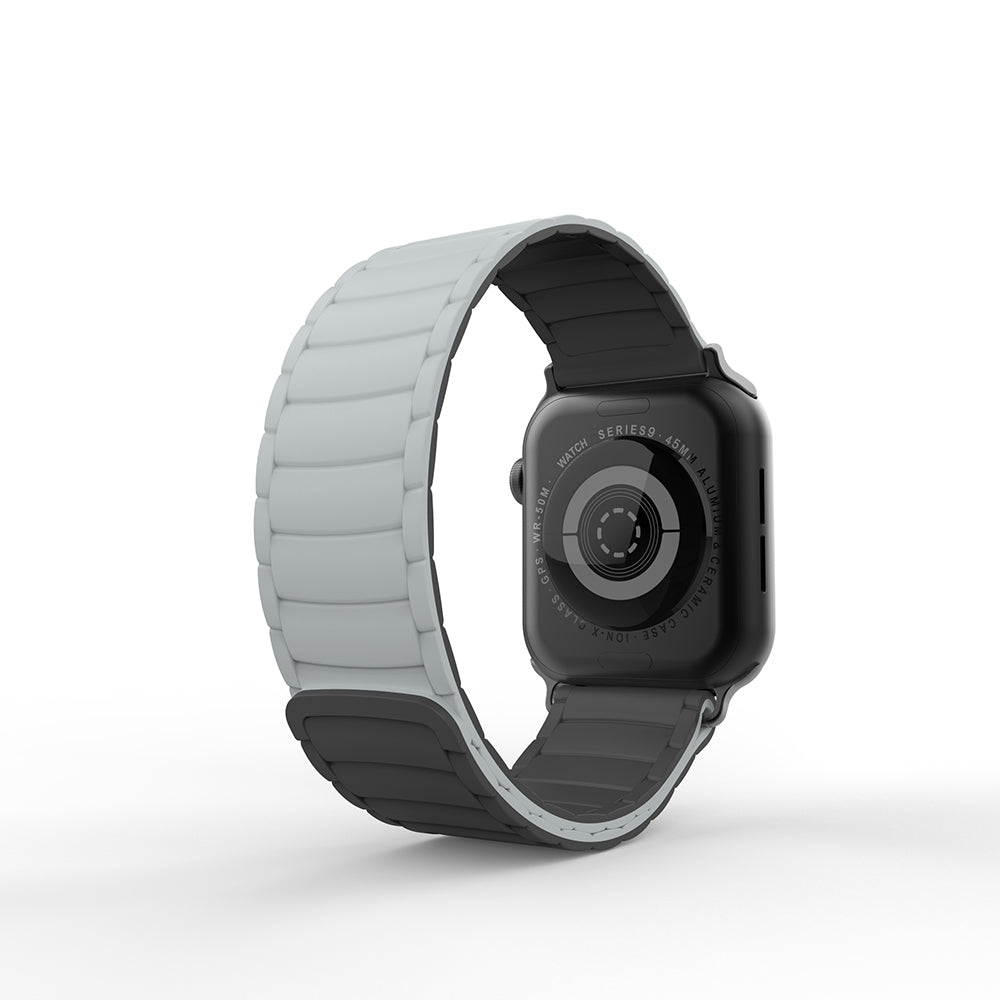 Apple Watch 10 42mm Zore KRD-122 Silikon Kordon Strap Kayış Siyah-Gri
